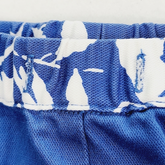 Vintage Orvis Cropped Capri Pants Blue Size 10 Women's Elastic Waist Floral - Picture 7 of 12